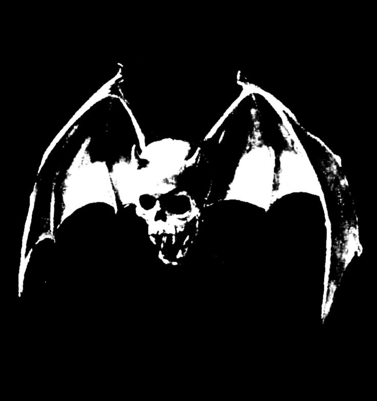 Silueta blanca de un murciélago